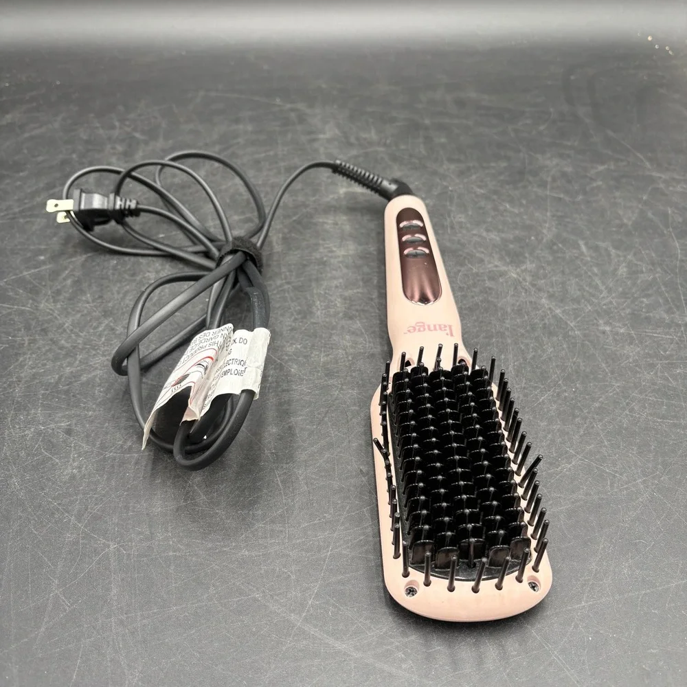 L'ange Le Vite Hair Straightening Brush Blush Pink Ceramic Heated Smoothing Tool